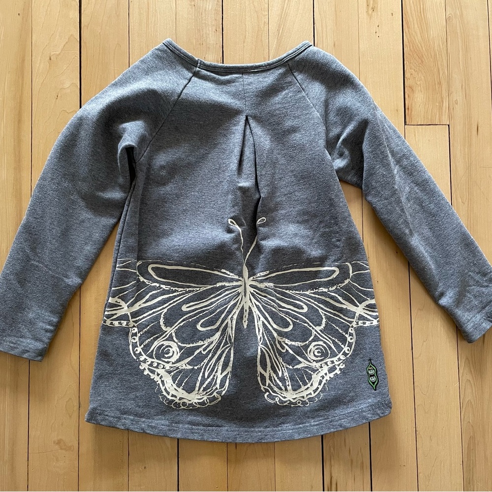 Peekaboo Beans Gray Long Sleeve Top with Butterfly